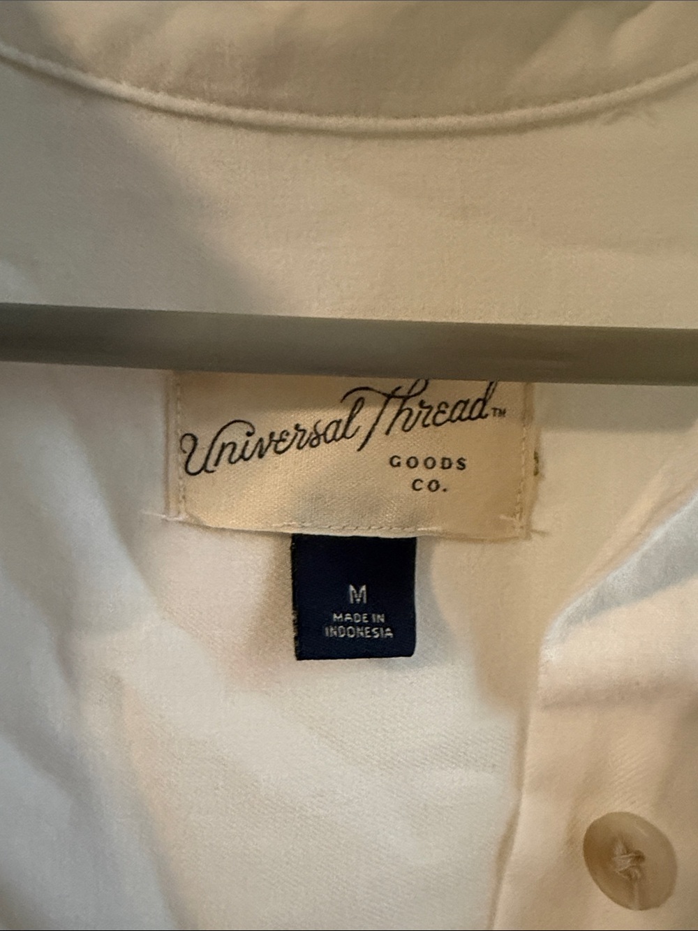 Universal Thread White Button-Front Shirt Dress With Tie Waist - Picture 3 of 4